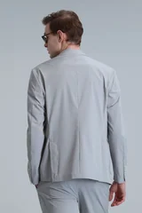 Mex Spor Erkek Blazer Ceket Slim Fit Açık Gri