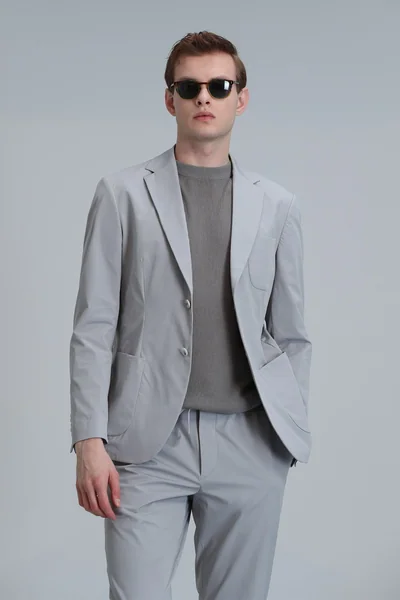 Mex Spor Erkek Blazer Ceket Slim Fit Açık Gri