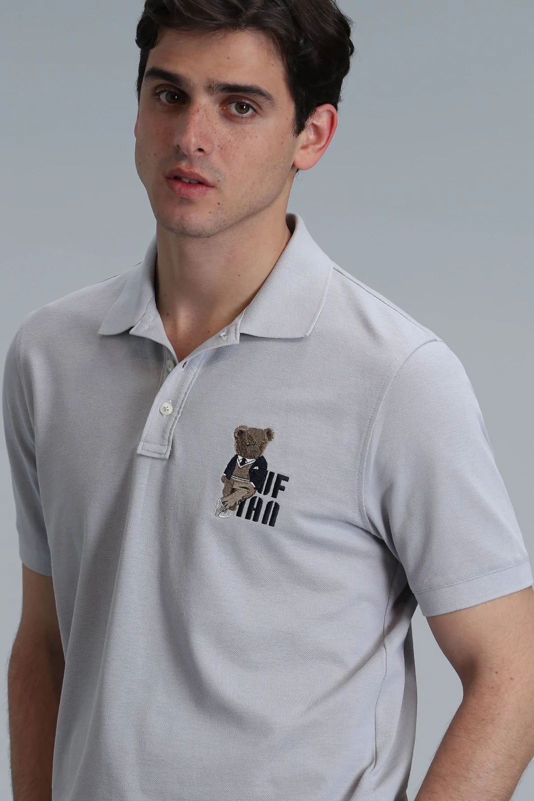 Crystal Smart Erkek Polo Tişört Gri