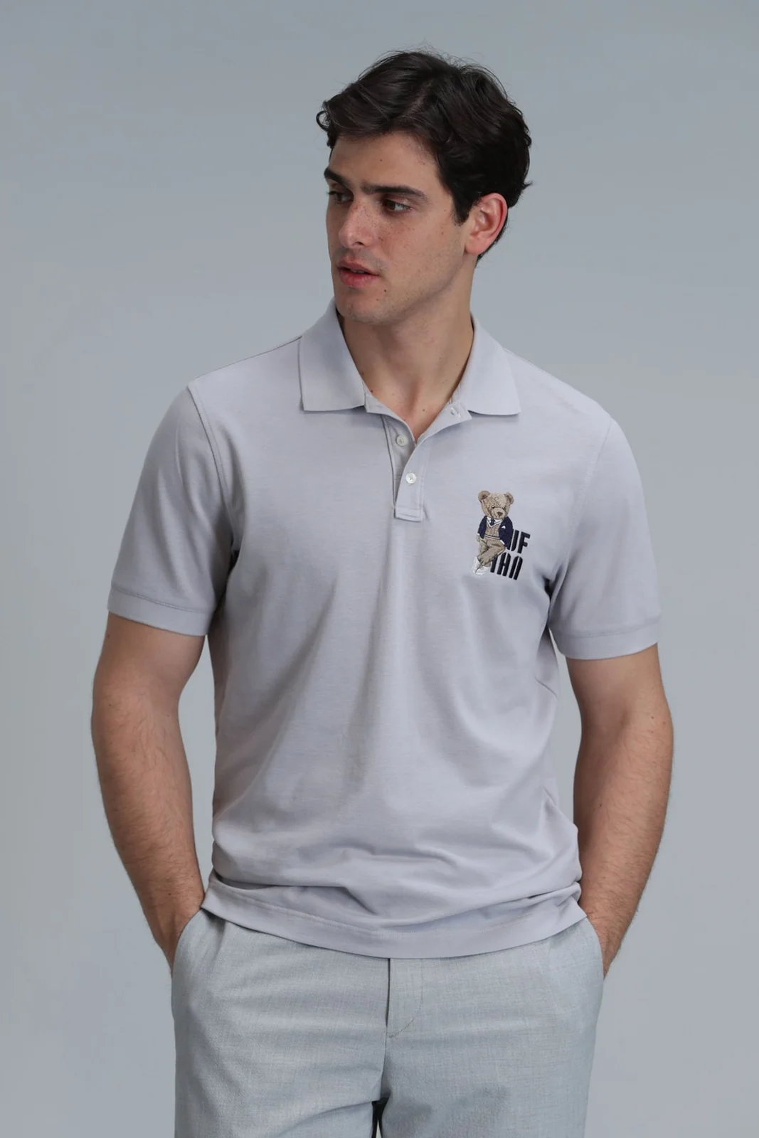 Crystal Smart Erkek Polo Tişört Gri