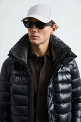 Goose Feather Male Coat Black