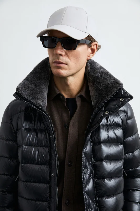Goose Feather Male Coat Black