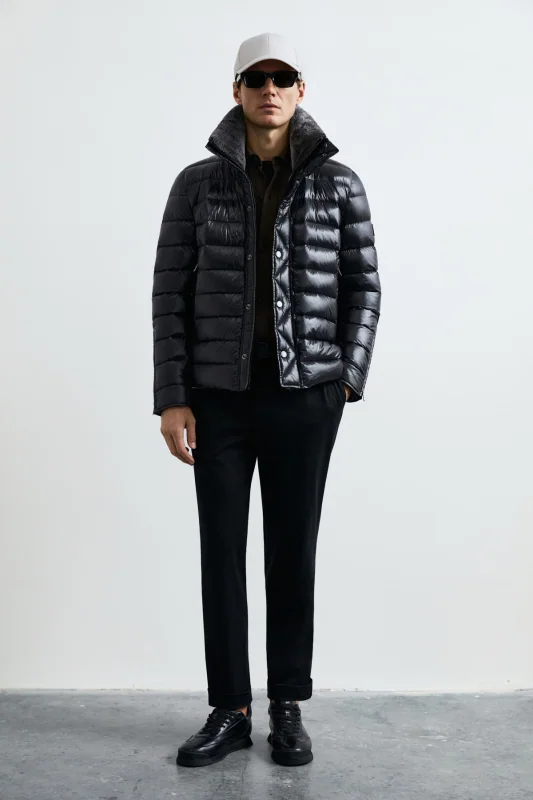 Goose Feather Male Coat Black