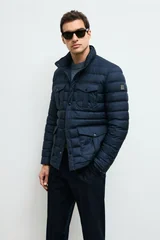 Goose Feather Male Coat Navy