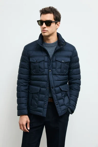 Goose Feather Male Coat Navy