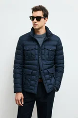 Goose Feather Male Coat Navy