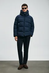 Goose Feather Male Coat Navy