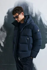 Goose Feather Male Coat Navy