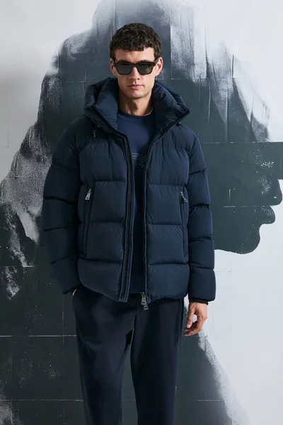 Goose Feather Male Coat Navy