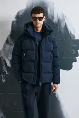 Goose Feather Male Coat Navy