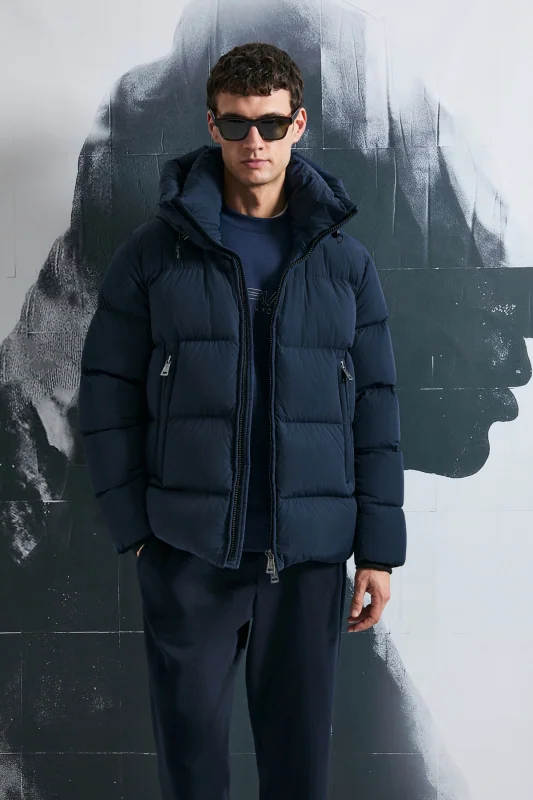 Goose Feather Male Coat Navy