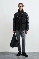 Goose Feather Male Coat Black