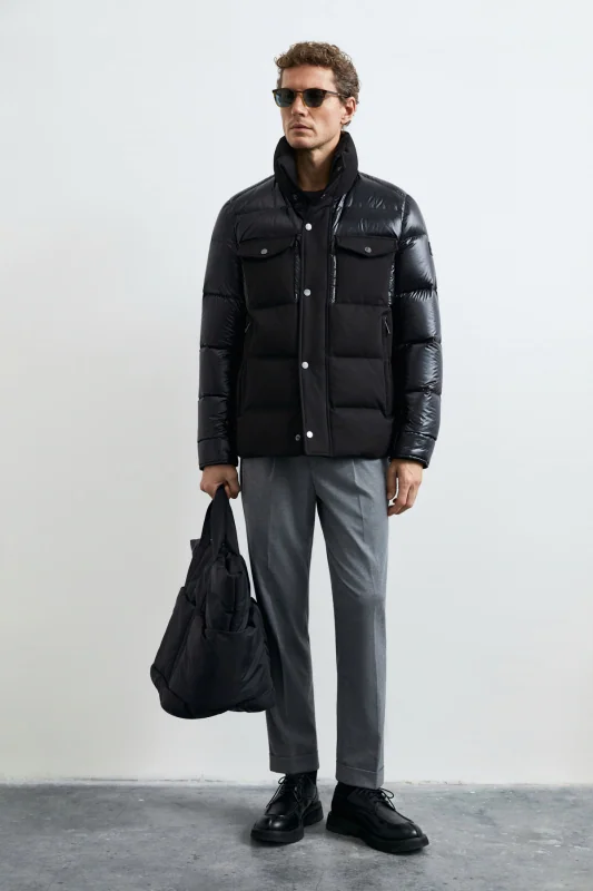 Goose Feather Male Coat Black