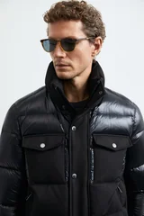 Goose Feather Male Coat Black