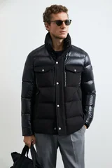 Goose Feather Male Coat Black