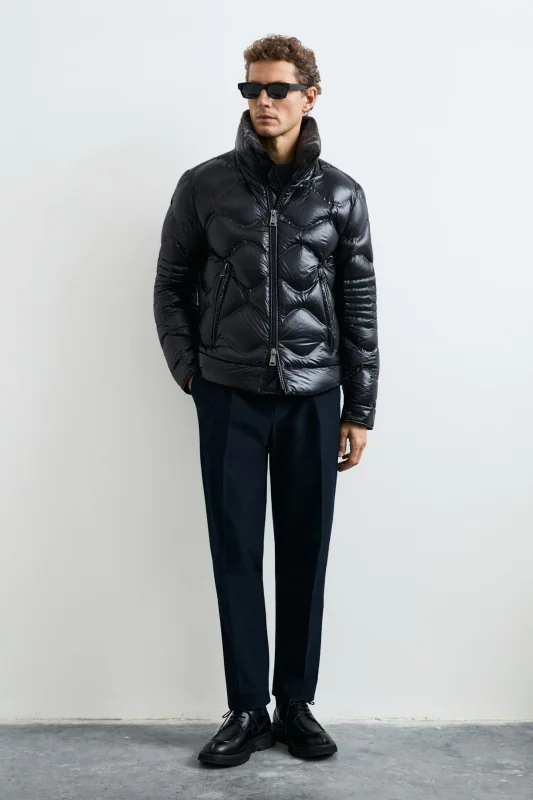 Goose Feather Male Coat Black