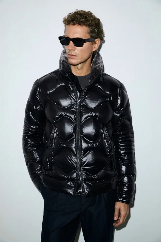 Goose Feather Male Coat Black