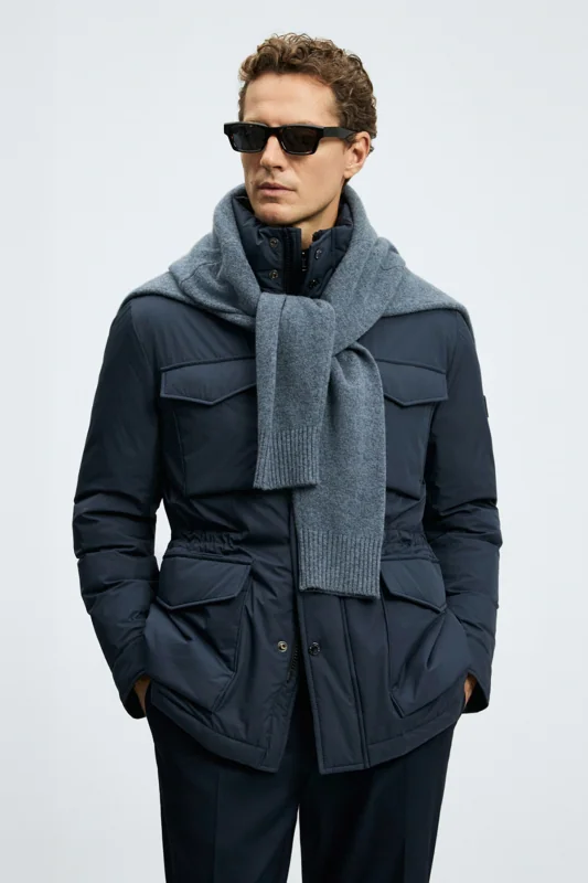Goose Feather Male Coat Navy