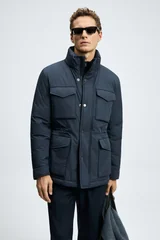 Goose Feather Male Coat Navy