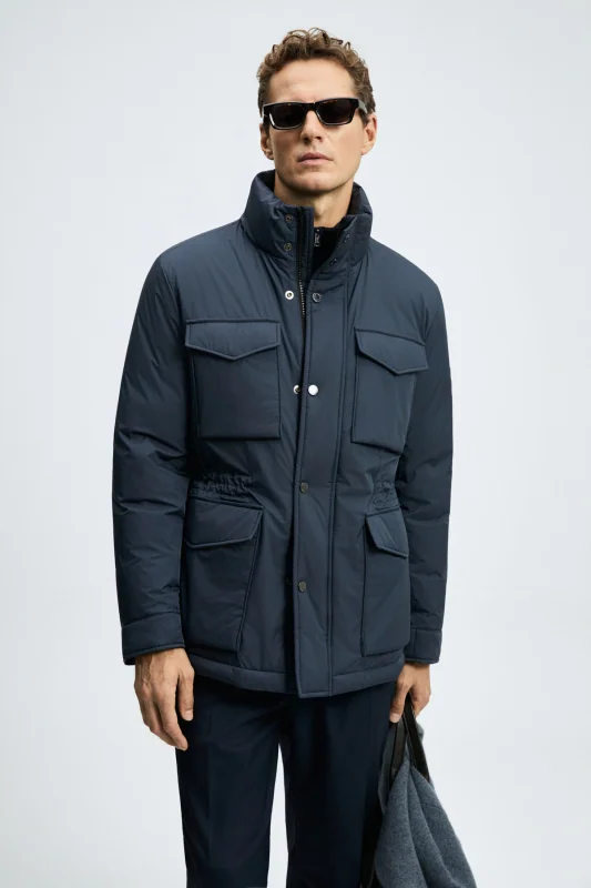 Goose Feather Male Coat Navy