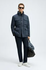 Goose Feather Male Coat Navy