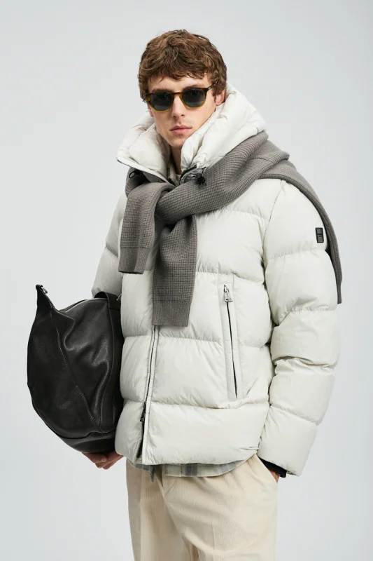 Goose Feather Male Coat Stone