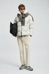 Goose Feather Male Coat Stone
