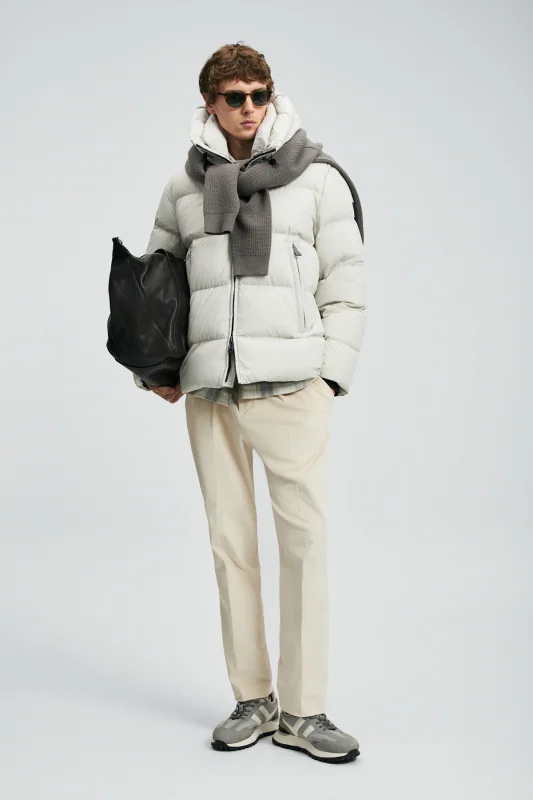 Goose Feather Male Coat Stone