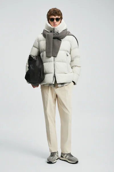 Goose Feather Male Coat Stone