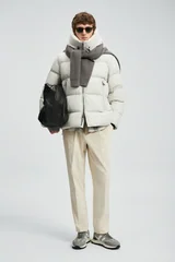 Goose Feather Male Coat Stone