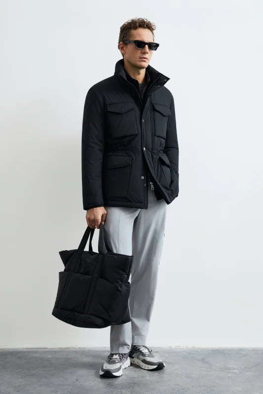 Goose Feather Male Coat Black