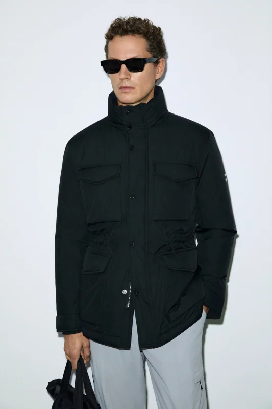 Goose Feather Male Coat Black