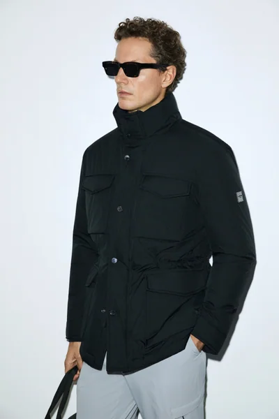 Goose Feather Male Coat Black