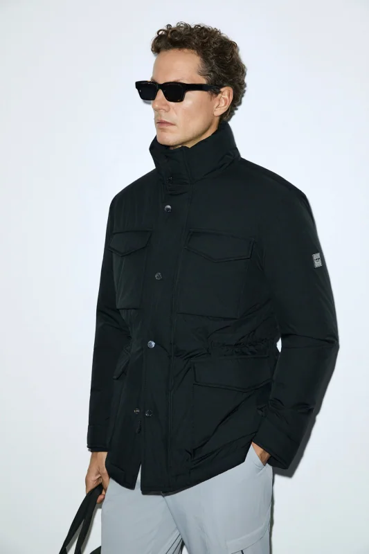 Goose Feather Male Coat Black