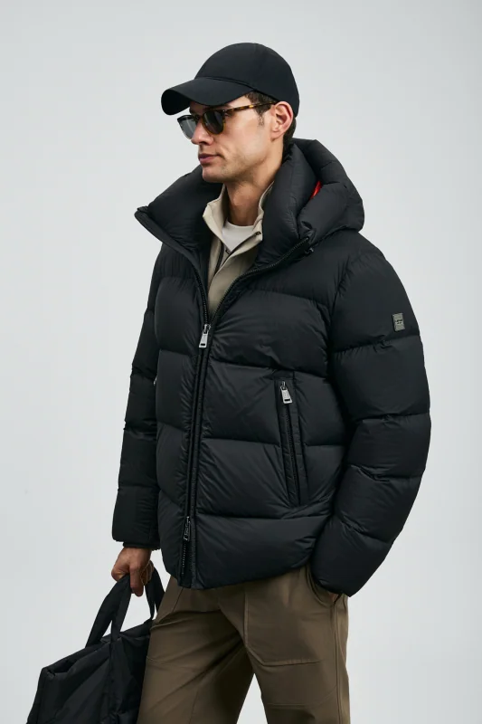 Goose Feather Male Coat Black
