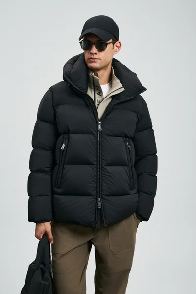 Goose Feather Male Coat Black