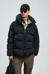 Goose Feather Male Coat Black