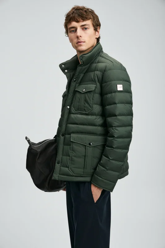 Goose Feather Male Coat Green