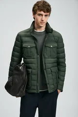 Goose Feather Male Coat Green