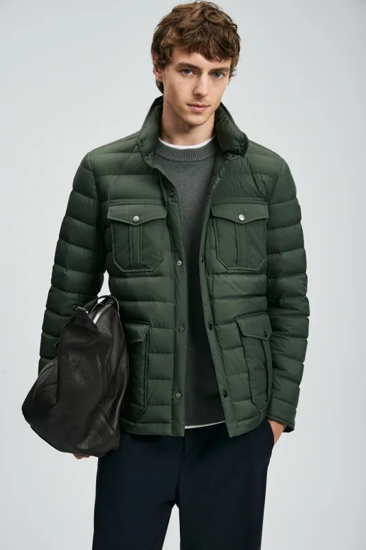 Goose Feather Male Coat Green