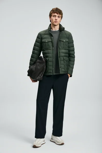 Goose Feather Male Coat Green