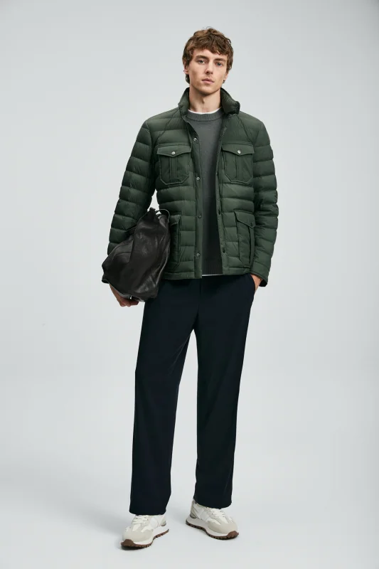 Goose Feather Male Coat Green