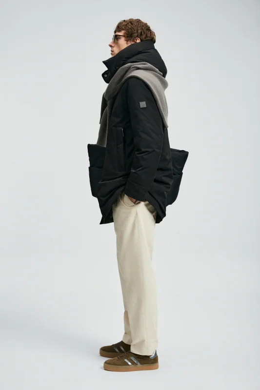 Goose Feather Male Coat Black