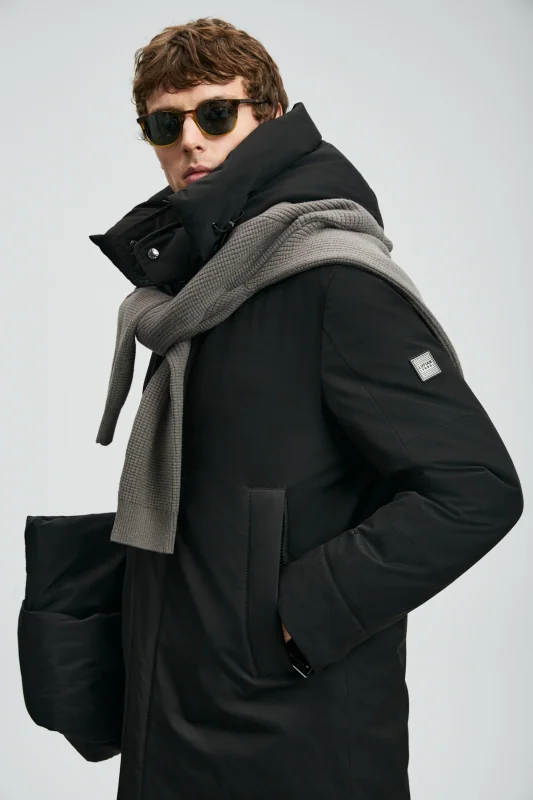 Goose Feather Male Coat Black