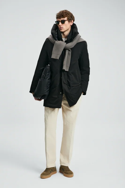 Goose Feather Male Coat Black