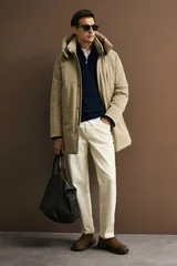 Goose Feather Male Coat Beıge