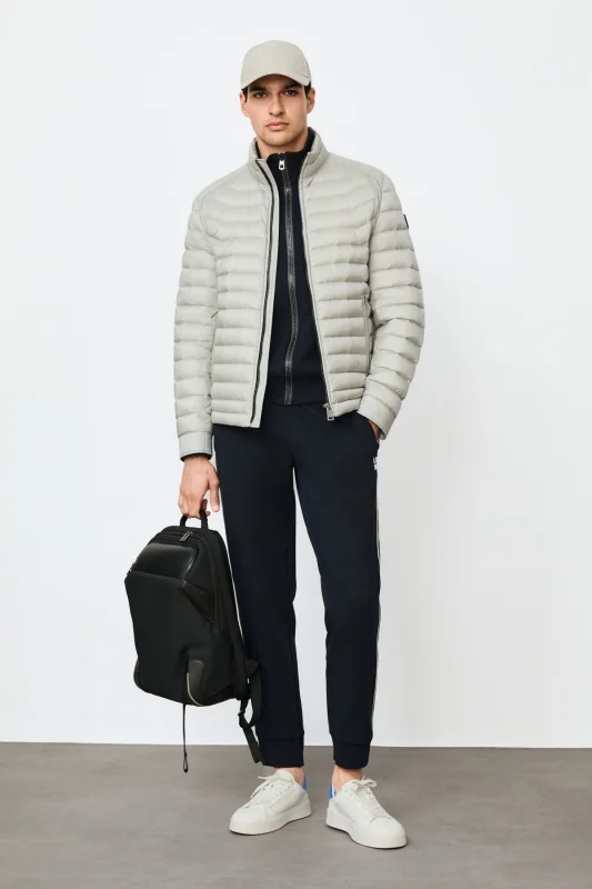 Andy Men's Goose Down Puffer Jacket Light Grey