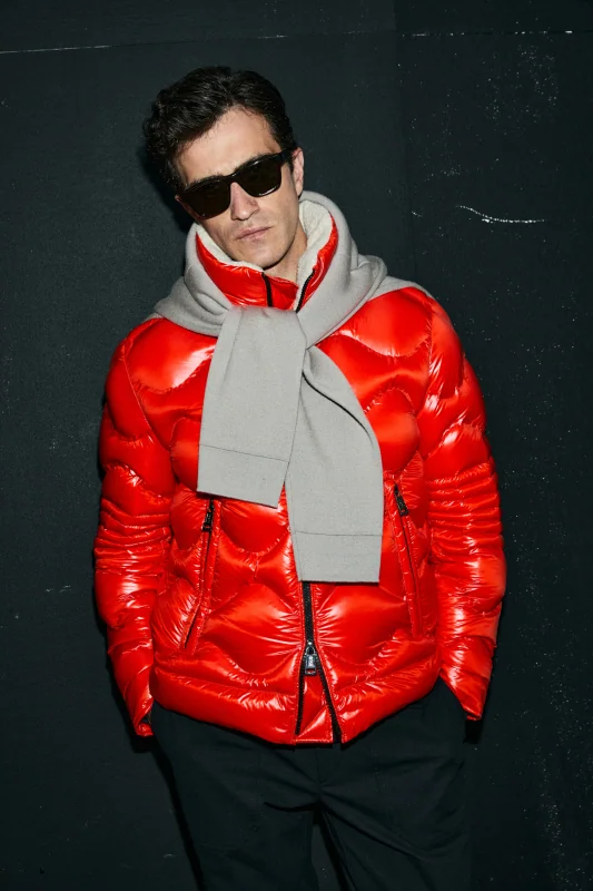 Goose Feather Male Coat Orange