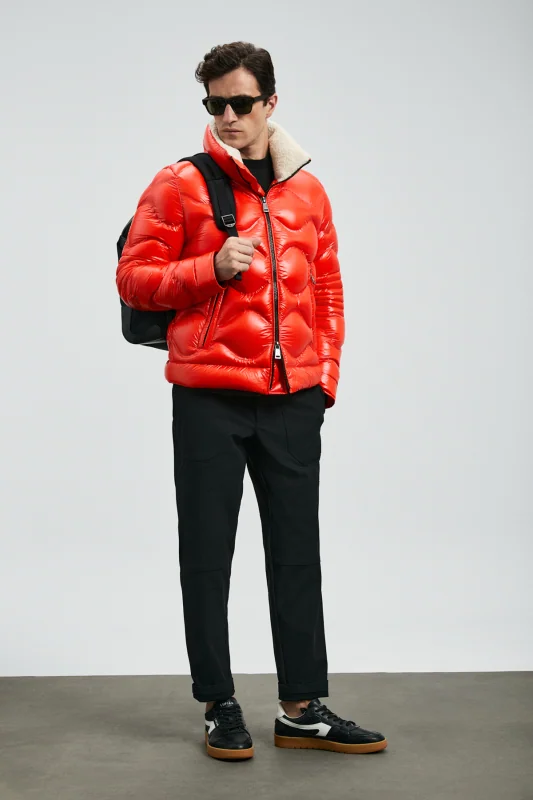 Goose Feather Male Coat Orange