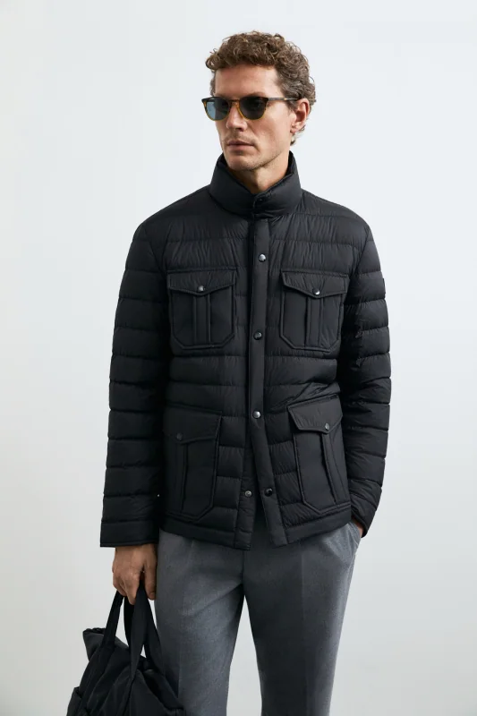 Goose Feather Male Coat Black